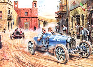 1930 Targa Florio - Achille Varzi su Alfa Romeo P2 insegue Louis Chiron su Bugatti - Vaclav Zapadlik